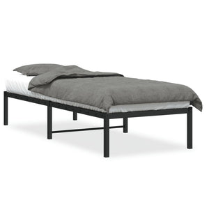 Metall Bettgestell Schwarz 75x190 cm
