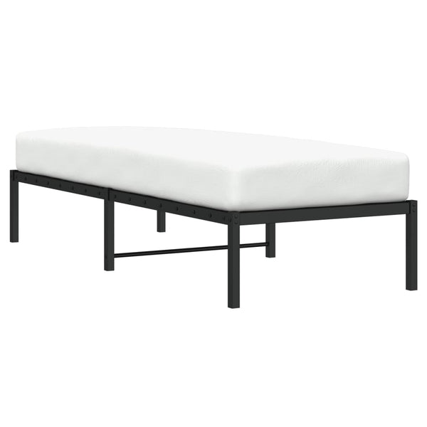 Metall Bettgestell Schwarz 75x190 cm