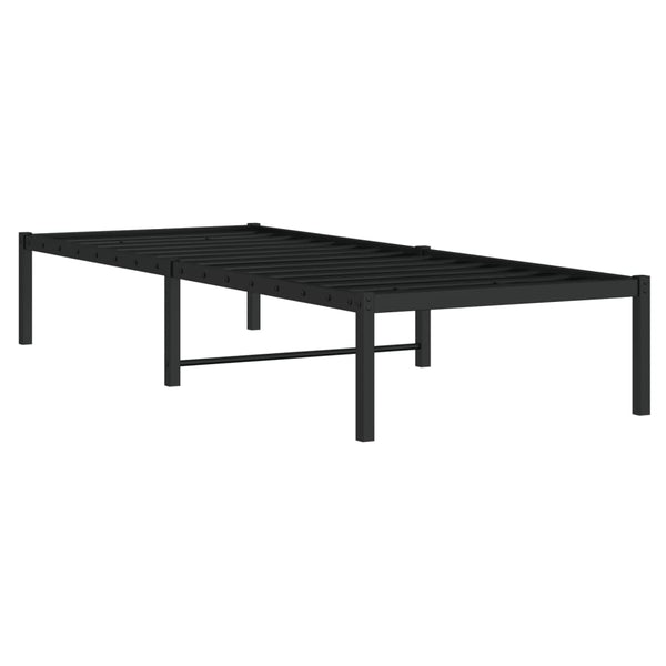Metall Bettgestell Schwarz 75x190 cm