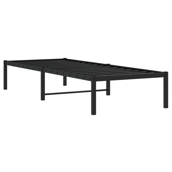 Metall Bettgestell Schwarz 75x190 cm