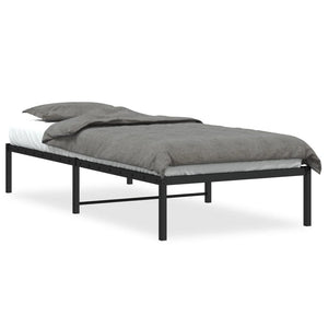 vidaXL Cadre de lit en métal Noir 90x190 cm