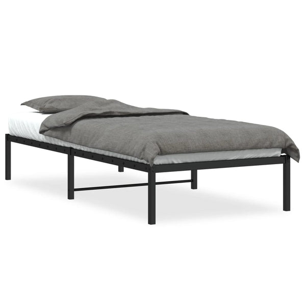 vidaXL Cadre de lit en métal Noir 90x190 cm