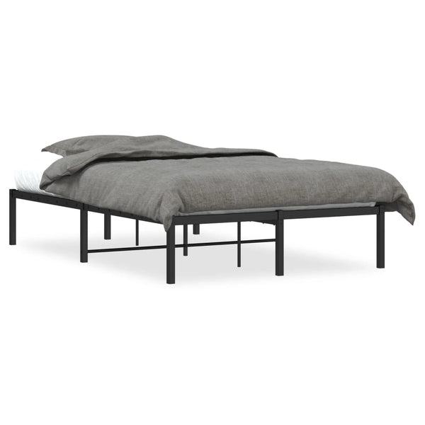 vidaXL Cadre de lit en métal noir 120x190 cm