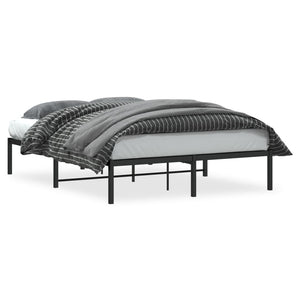 vidaXL Cadre de lit en métal noir 135x190 cm