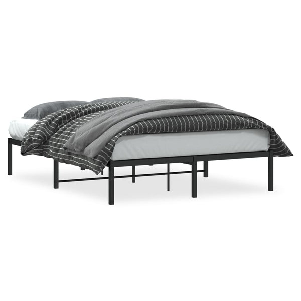 vidaXL Cadre de lit en métal noir 135x190 cm