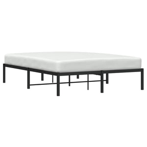 vidaXL Cadre de lit en métal noir 135x190 cm