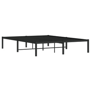 vidaXL Cadre de lit en métal noir 135x190 cm