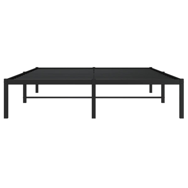 vidaXL Cadre de lit en métal noir 135x190 cm