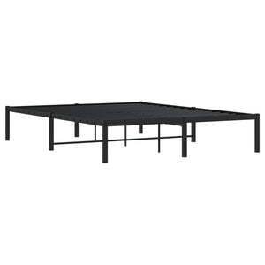 vidaXL Cadre de lit en métal noir 135x190 cm