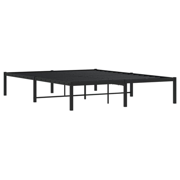 vidaXL Cadre de lit en métal noir 135x190 cm