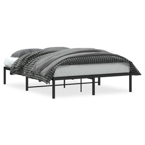 vidaXL Cadre de lit en métal noir 140x190 cm