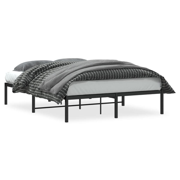 vidaXL Cadre de lit en métal noir 140x190 cm