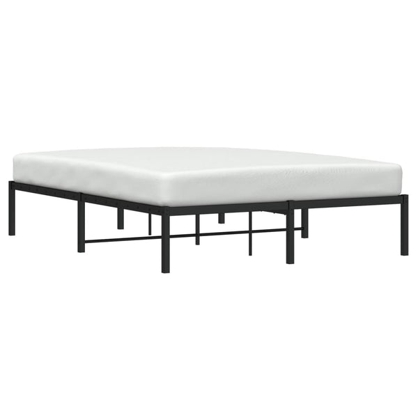 vidaXL Cadre de lit en métal noir 140x190 cm