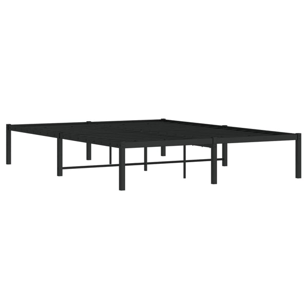 vidaXL Cadre de lit en métal noir 140x190 cm