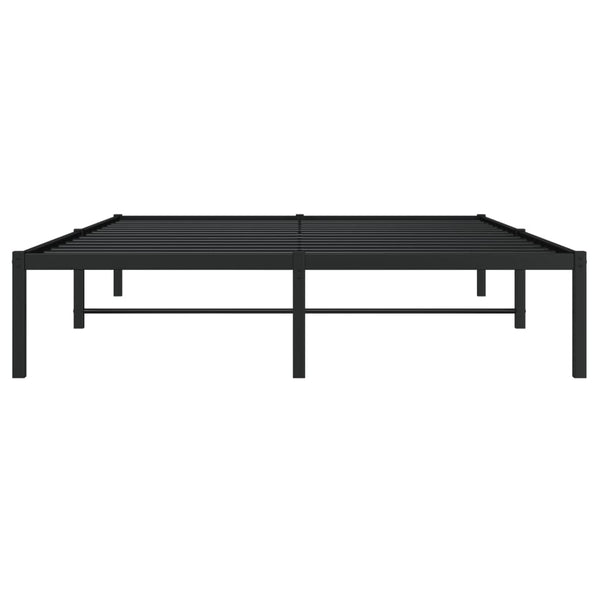 vidaXL Cadre de lit en métal noir 140x190 cm