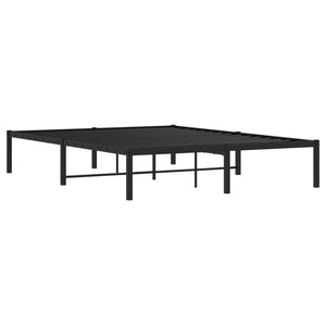 vidaXL Cadre de lit en métal noir 140x190 cm