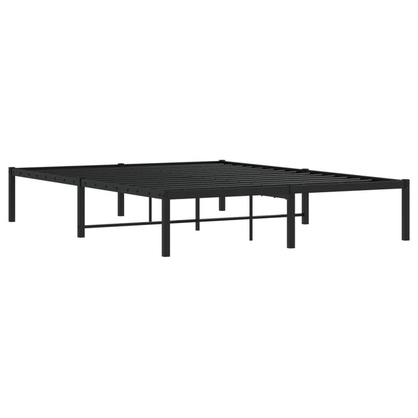 vidaXL Cadre de lit en métal noir 140x190 cm
