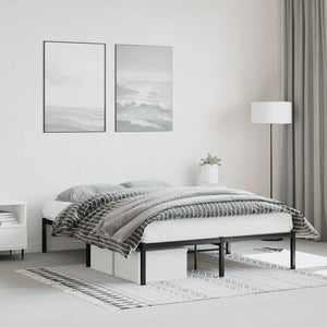 vidaXL Cadre de lit en métal noir 140x190 cm