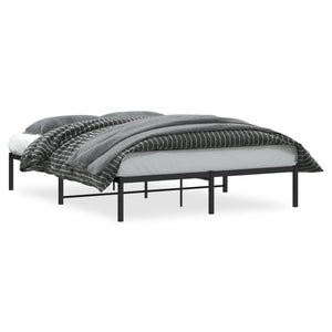 vidaXL Cadre de lit métallique noir 150x200 cm
