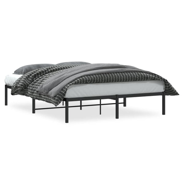 vidaXL Cadre de lit métallique noir 150x200 cm