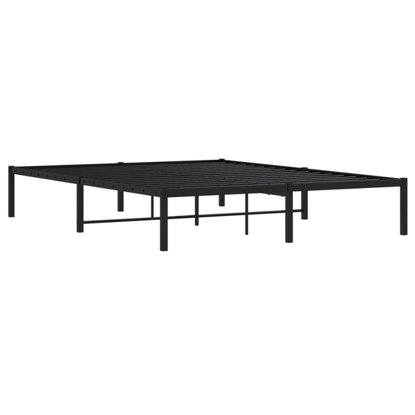 vidaXL Cadre de lit métallique noir 150x200 cm