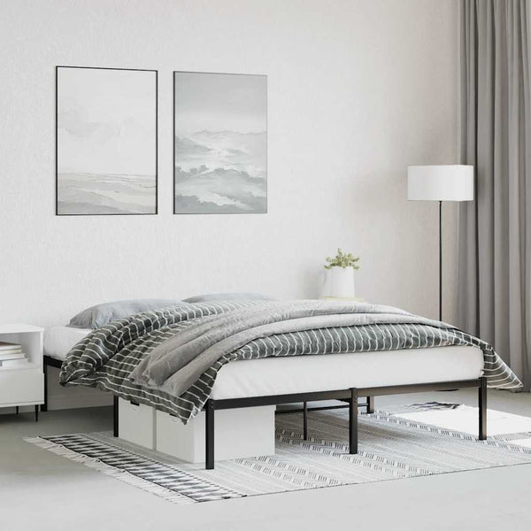 vidaXL Cadre de lit en métal noir 160x200 cm
