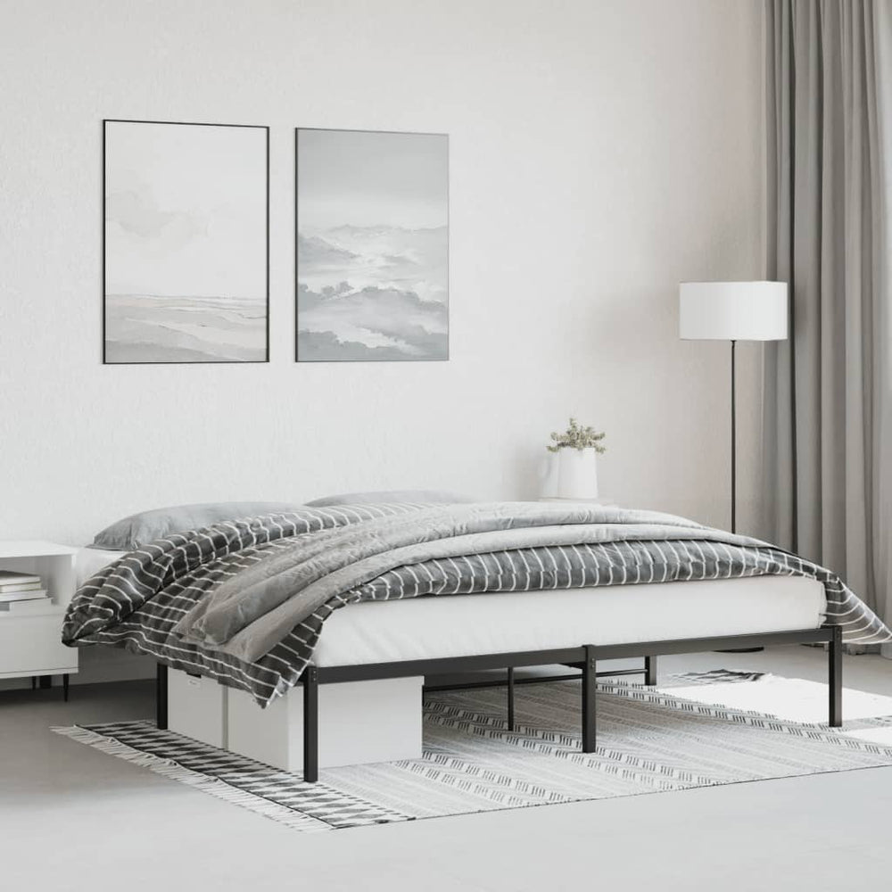 Metall Bettgestell Schwarz 183x213 cm