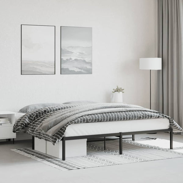 Metall Bettgestell Schwarz 183x213 cm
