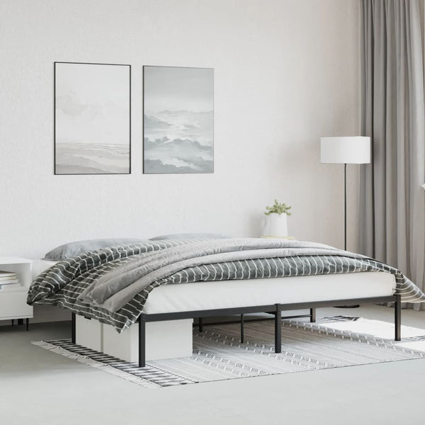 vidaXL Cadre de lit Métal Noir 200x200 cm