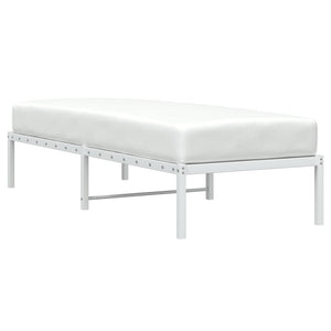 Metall Bettgestell Weiß 75x190 cm
