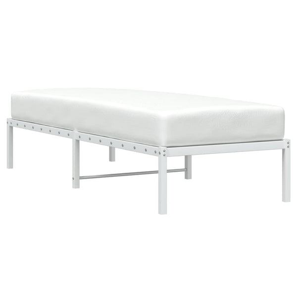 Metall Bettgestell Weiß 75x190 cm