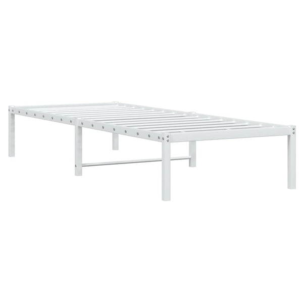 Metall Bettgestell Weiß 75x190 cm