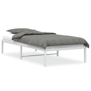 vidaXL Cadre de lit en métal blanc 90x190 cm