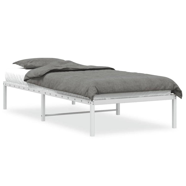 vidaXL Cadre de lit en métal blanc 90x190 cm