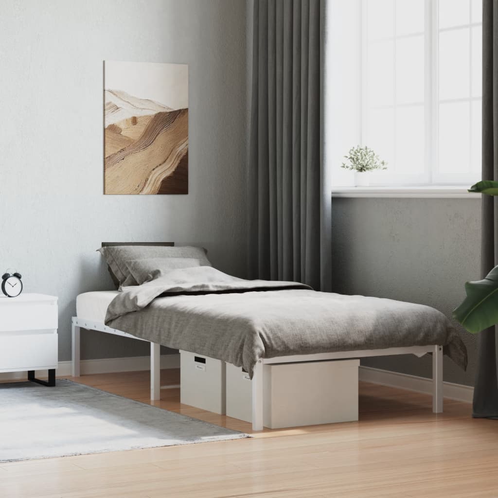 vidaXL Cadre de lit en métal blanc 90x190 cm