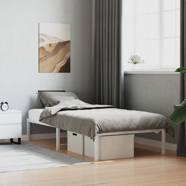 vidaXL Cadre de lit en métal blanc 90x200 cm