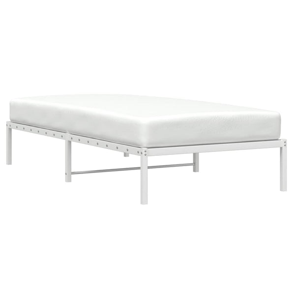 vidaXL Cadre de lit en métal Blanc 100x190 cm