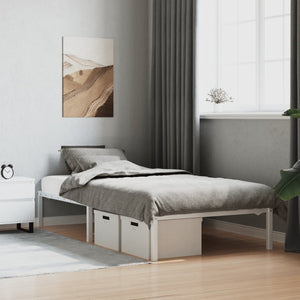 vidaXL Cadre de lit en métal Blanc 100x190 cm