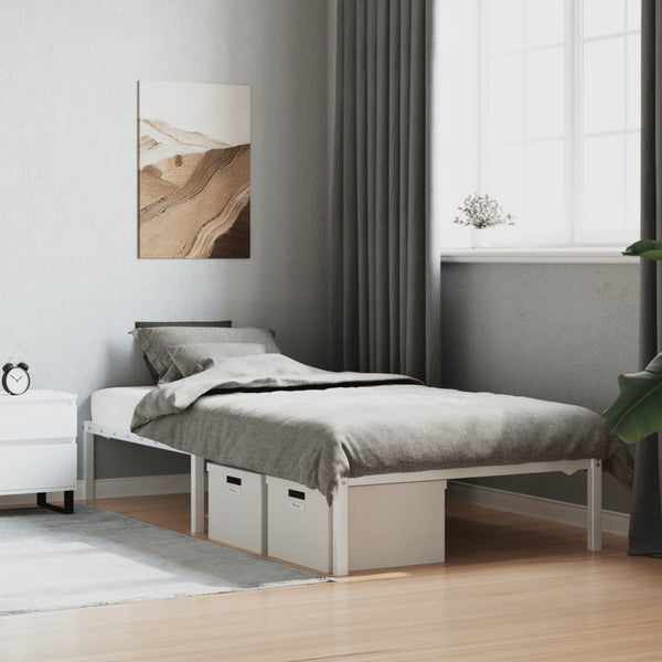 vidaXL Cadre de lit en métal blanc 100x200 cm