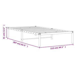Metall Bettgestell Weiß 107x203 cm