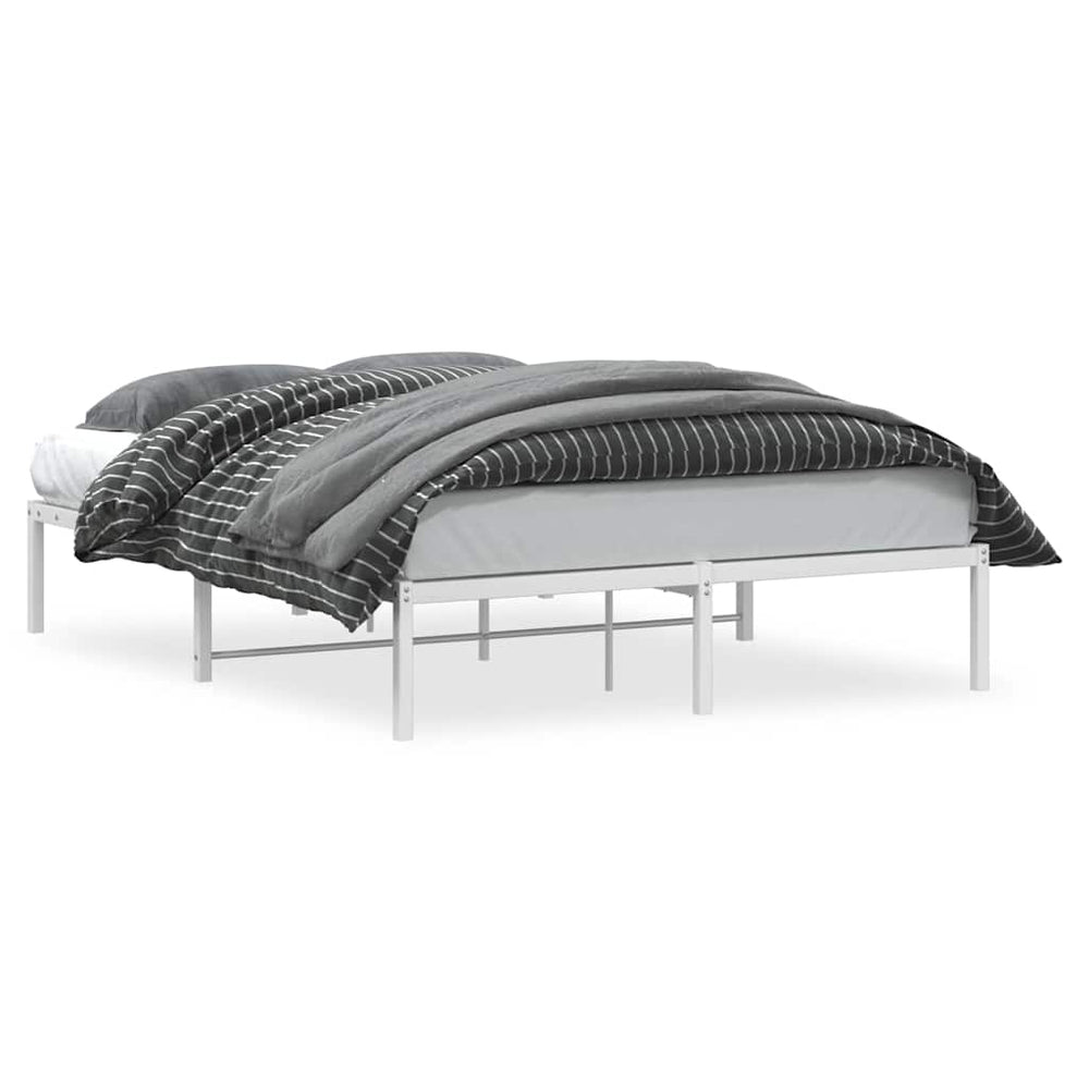 Metall Bettgestell Weiß 135x190 cm