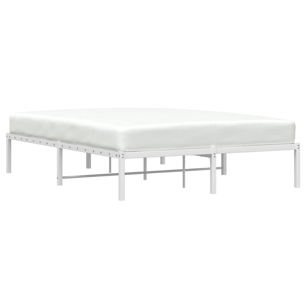 Metall Bettgestell Weiß 135x190 cm