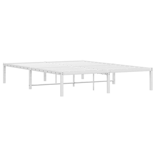 Metall Bettgestell Weiß 135x190 cm
