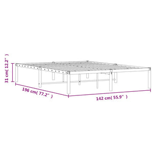 Metall Bettgestell Weiß 135x190 cm