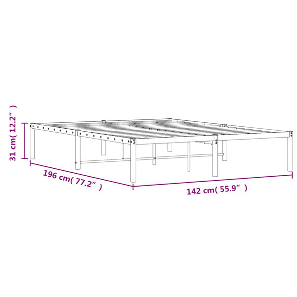 Metall Bettgestell Weiß 135x190 cm