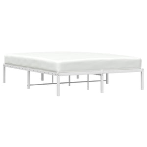 vidaXL Cadre de lit en métal blanc 140x190 cm