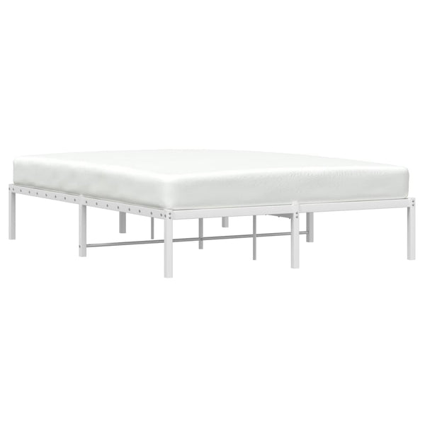 vidaXL Cadre de lit en métal blanc 140x190 cm
