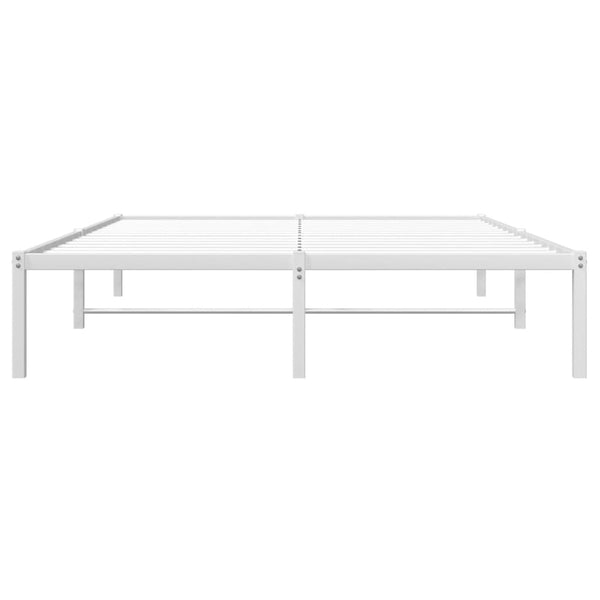 vidaXL Cadre de lit en métal blanc 140x190 cm
