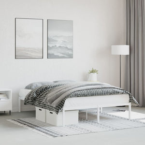 vidaXL Cadre de lit en métal blanc 140x190 cm