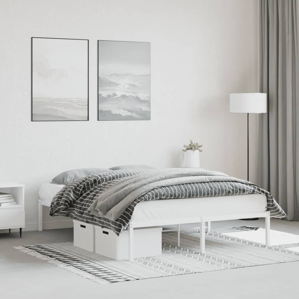 vidaXL Cadre de lit en métal blanc 140x200 cm